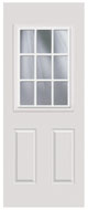 Facroy Direct Doors EXTERIOR METAL DOOR WITH HALF LITE 9 LITE  GRID GLASS