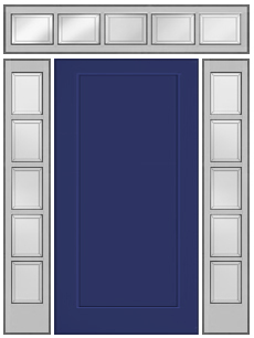 Facroy Direct Doors Hamptons Sidelite-Door-Sidelite with Transom