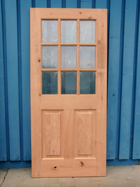 Facroy Direct Doors EXTERIOR KNOTTY ALDER 2 PANEL 9 LITE 