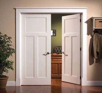 Facroy Direct Doors INTERIOR MDF 3 PANEL T CONFIG 1 PANEL SHAKER PAINT GRADE