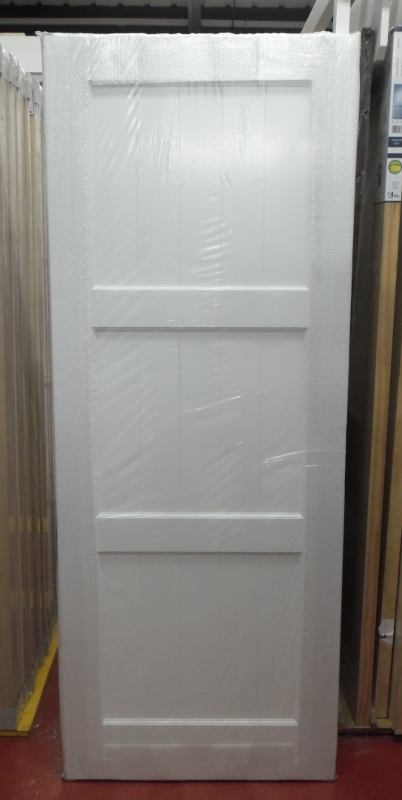 Facroy Direct Doors INTERIOR MDF 3 PANEL HORIZONTAL SHAKER PAINT GRADE