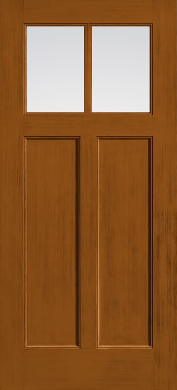Facroy Direct Doors FIBERGLASS STAIN GRADE FIR 2 PANEL 2 LITE