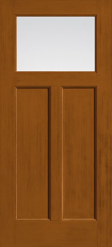 Facroy Direct Doors FIBERGLASS FIR 2 PANEL OVER ONE LITE PARLOUR TOP
