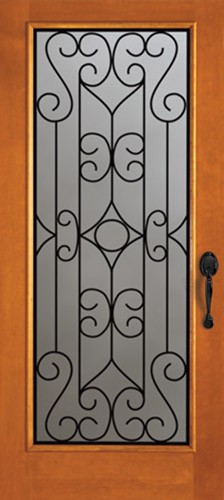 Facroy Direct Doors EXTERIOR FULL ONE LITE SANTE FE WROGHT IRON