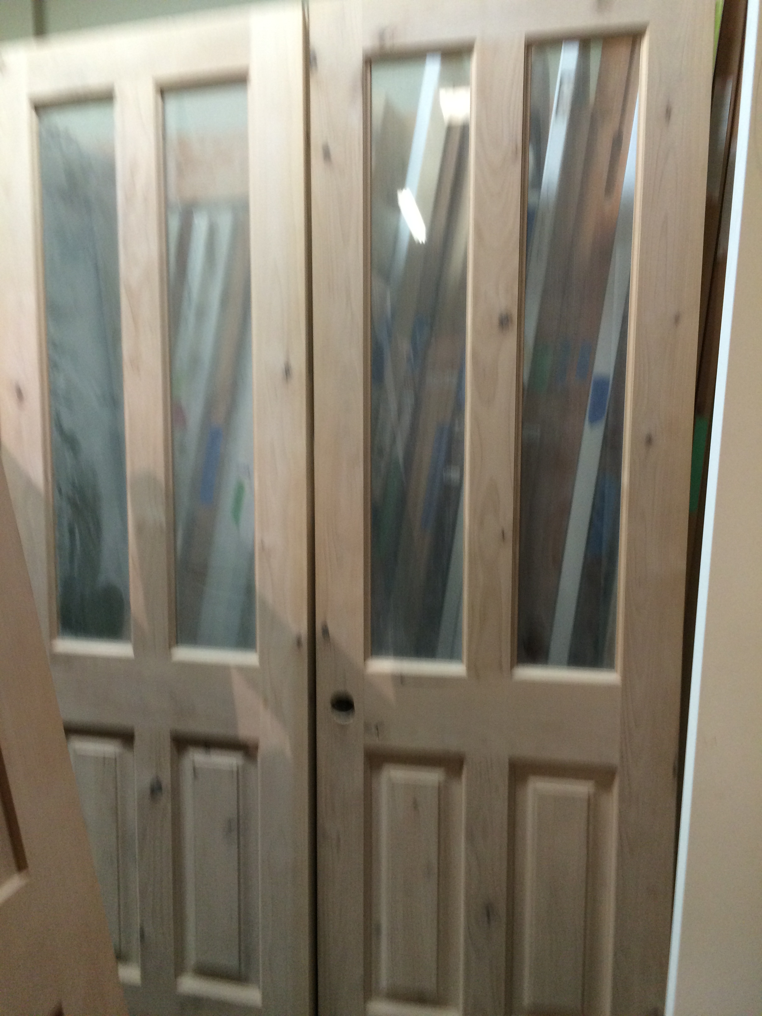 Facroy Direct Doors EXTERIOR 2 PANEL TWO LITE ALDER PAIR