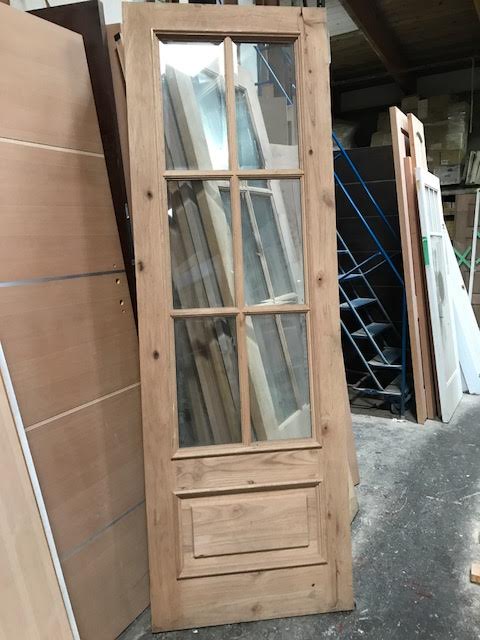 Facroy Direct Doors Knotty Alder Engineered 1 Panel 4 Lite