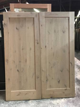 Facroy Direct Doors EXTERIOR KNOTTY ALDER 2 PANEL SHAKER PAIR