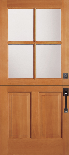 Facroy Direct Doors DUTCH 2 PANEL BOTTOM FIR 4 LITE TOP