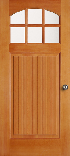 Facroy Direct Doors EXT ENG 1 PANEL RAISED PANEL GROOVED SIX LITE ARCH TOP LITES