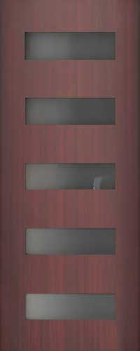 Facroy Direct Doors FIVE LITE SHAKER FIBERGLASS MAHOGANY GRAIN