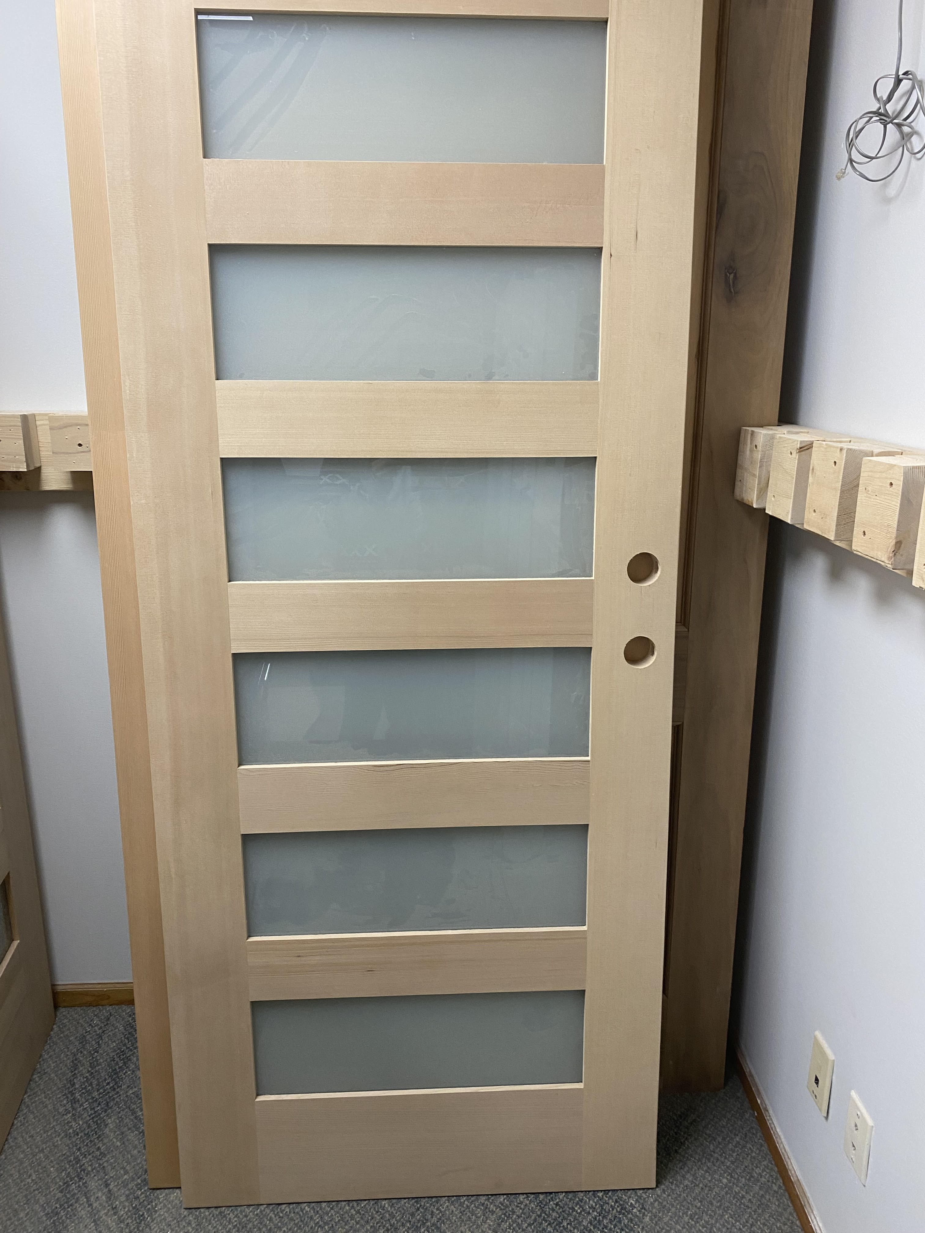 Facroy Direct Doors EXTERIOR SOLID HEMLOCK VERTICAL GRAIN 6 LIGHT WHITE LAMI