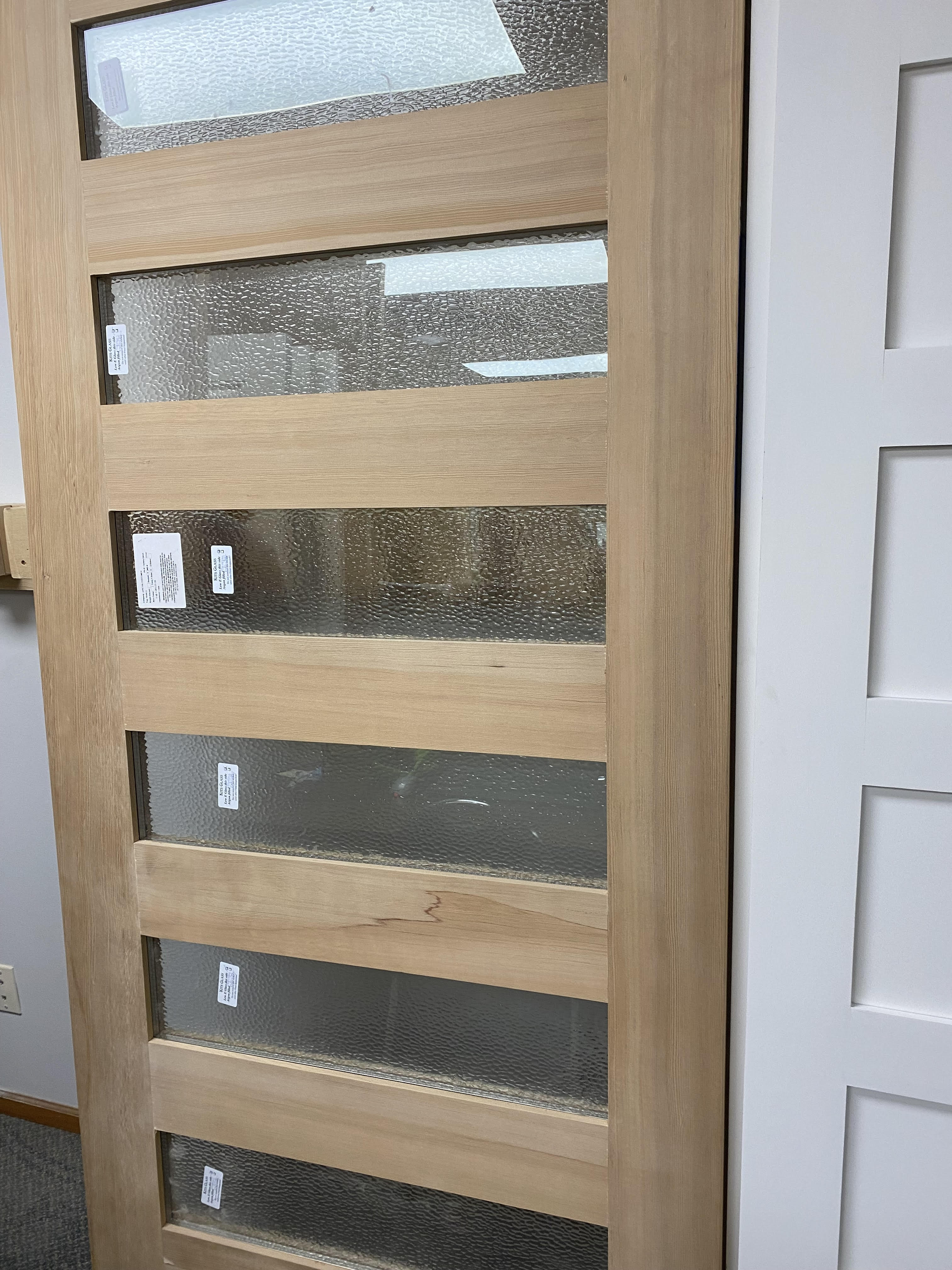Facroy Direct Doors EXTERIOR SOLID HEMLOCK VERTICAL GRAIN FULL 6 LIGHT SHAKER GRANITE 
