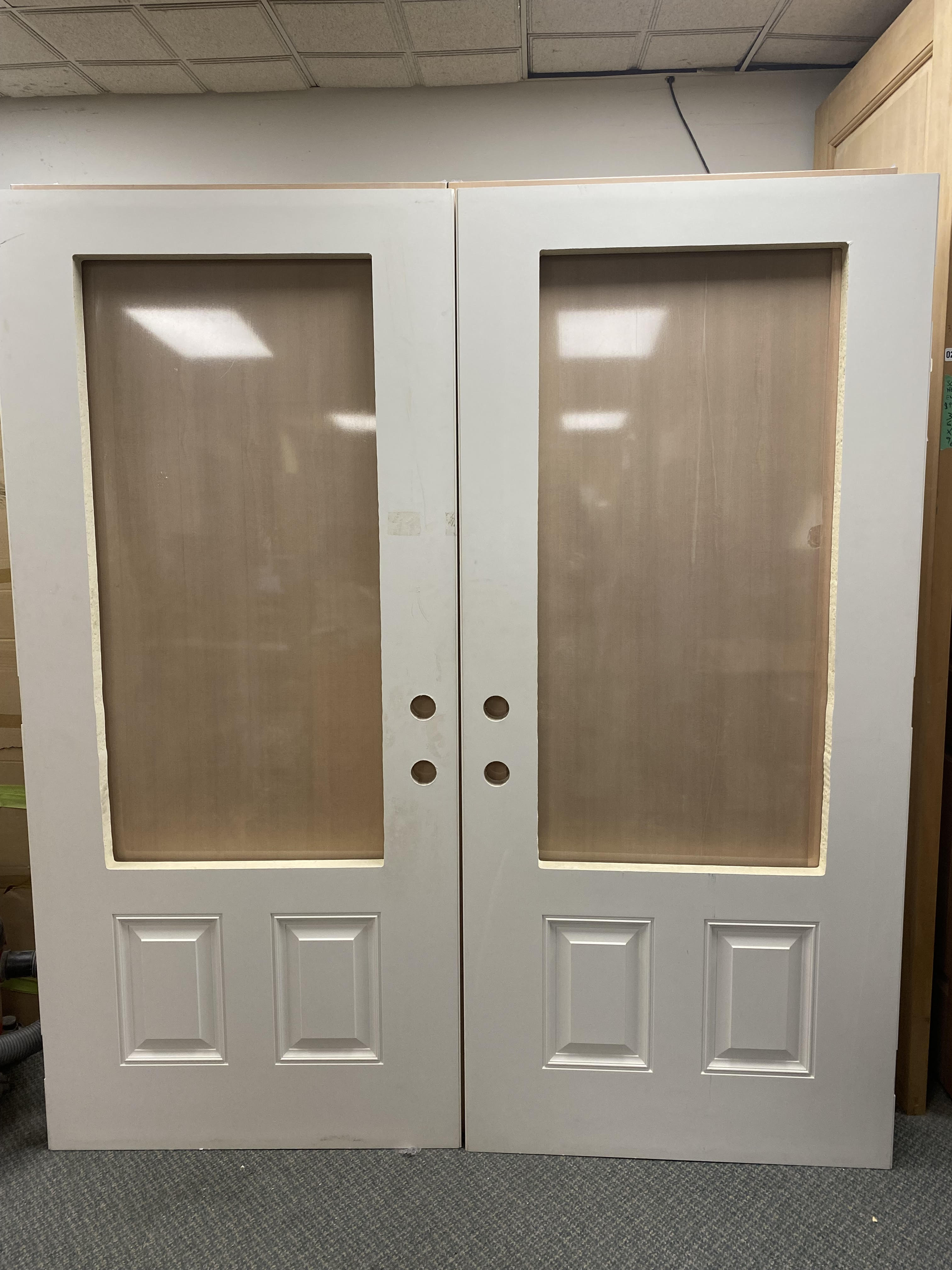 Facroy Direct Doors EXTERIOR FIBERGLASS PAINT GRADE 1 PANEL RAISED PANEL TOP QUARTER 1 LIGHT KIT