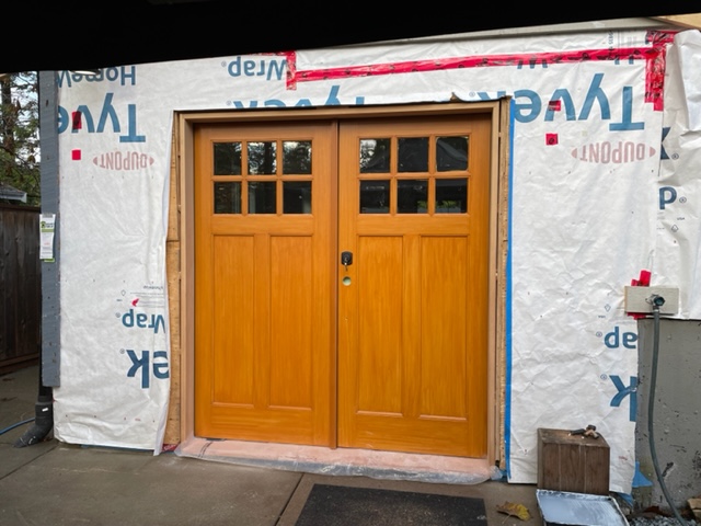 Facroy Direct Doors FIBERGLASS STAIN GRADE FIR GRAIN 2 PANEL CRAFTSMAN 6 LITE SDL
