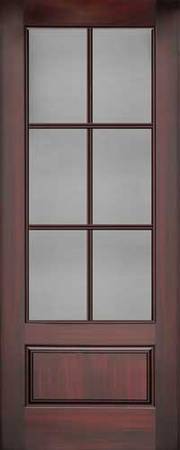 Facroy Direct Doors FIBERGLASS MAHOGANY GRAIN 1 PANE RAISED PANEL 6 LITE A LITTLE DUSTY
