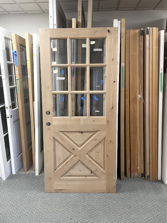 Facroy Direct Doors KNOTTY ALDER 9 LITE RAISED PANEL